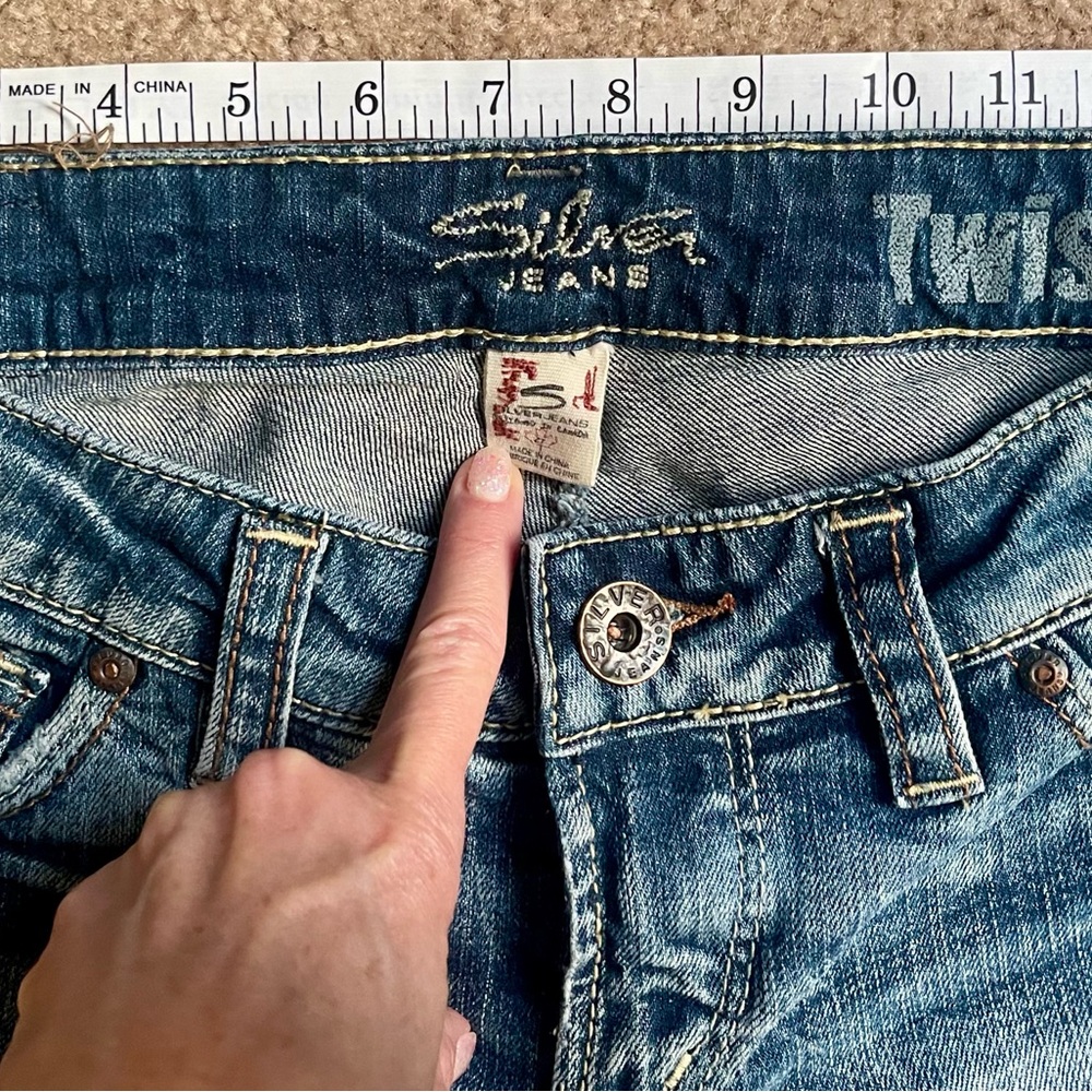 Women's Blue Jeans Silver Twisted 27/33 L - Picture 5 of 6
